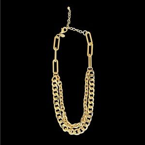 Express Gold Toned Layered Chain Necklace